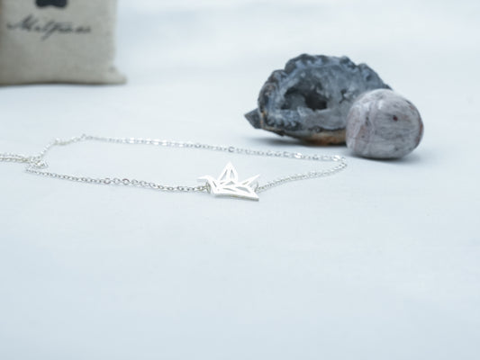 Stainless Steel Paper Crane Necklace