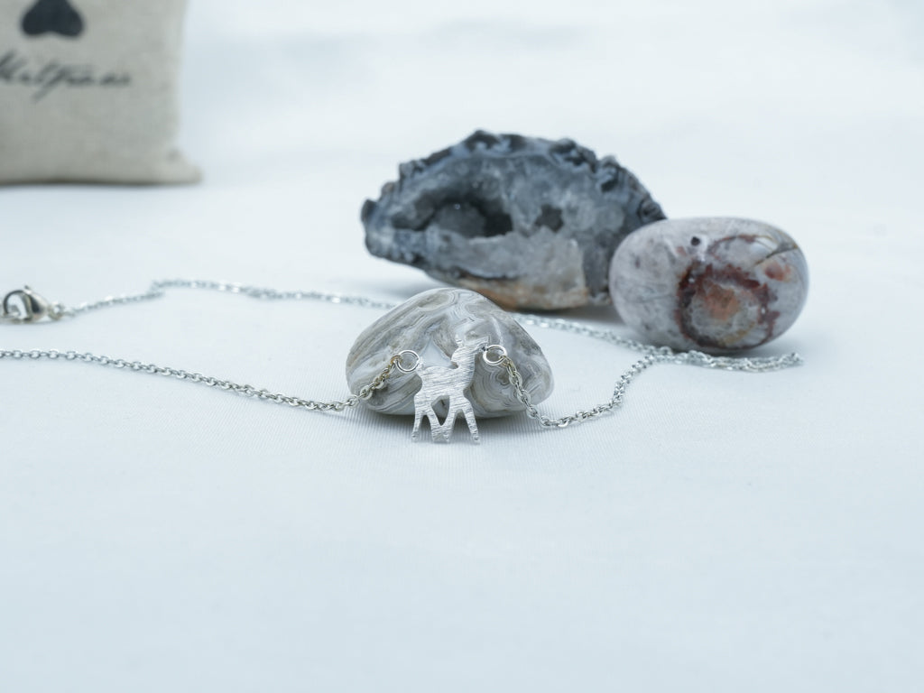 Stainless Steel Reindeer Charm Necklace