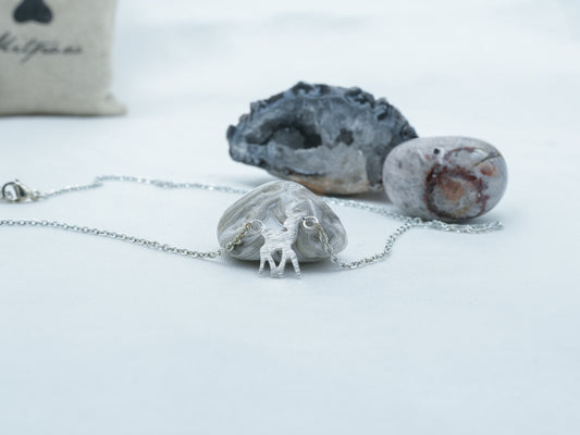 Stainless Steel Reindeer Charm Necklace