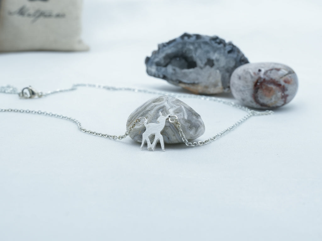 Stainless Steel Reindeer Charm Necklace