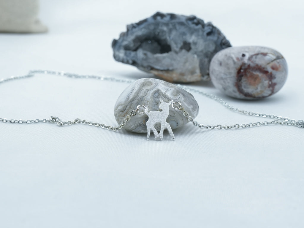 Stainless Steel Reindeer Charm Necklace