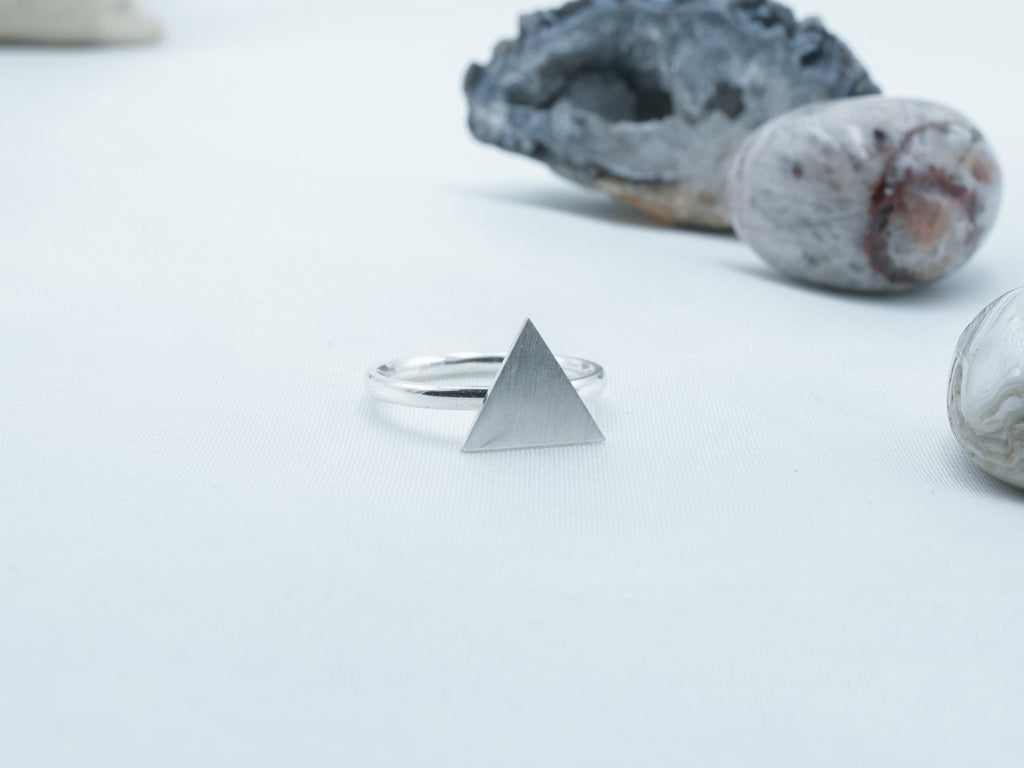 Silver Plated Triangle Ring