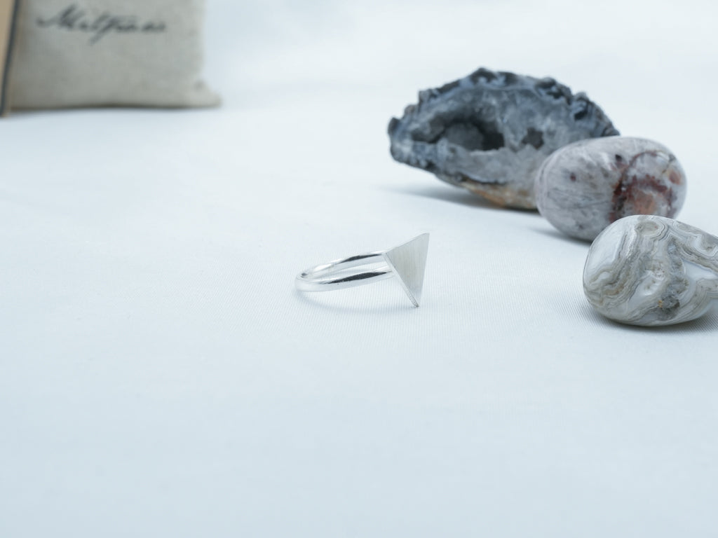 Silver Plated Triangle Ring