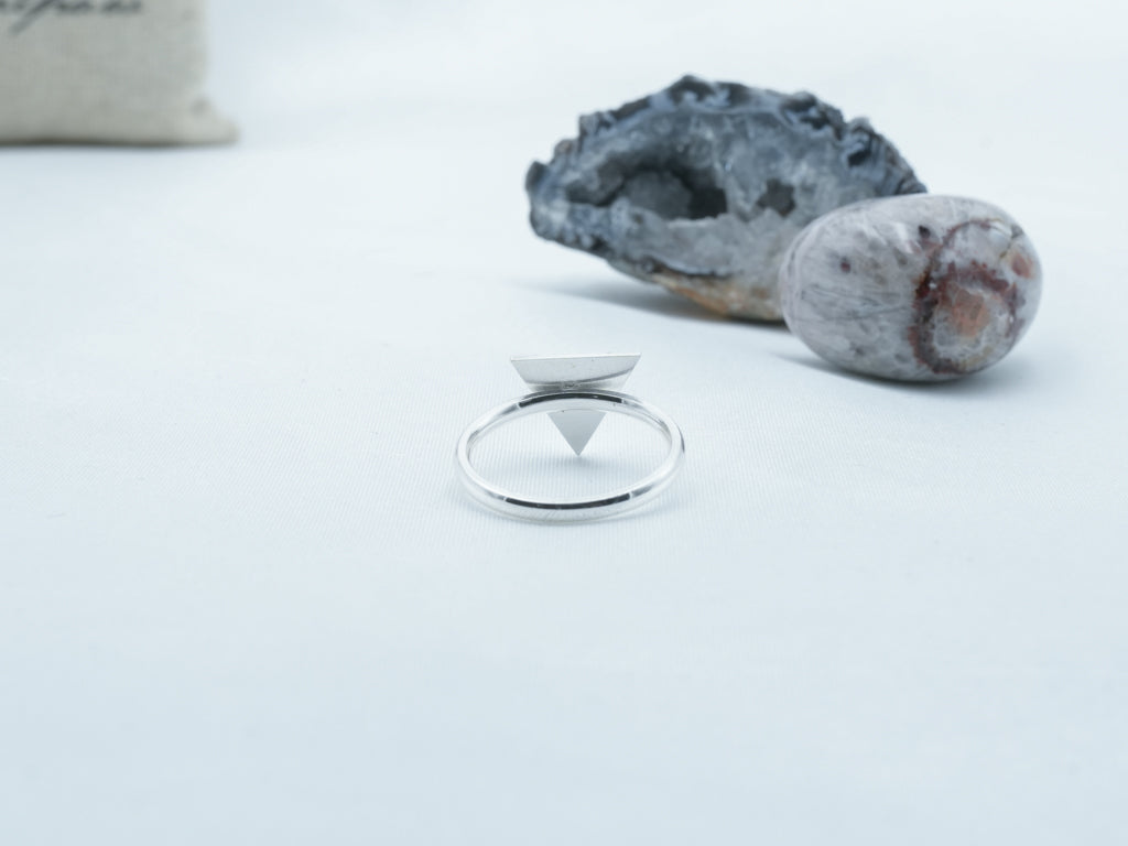 Silver Plated Triangle Ring