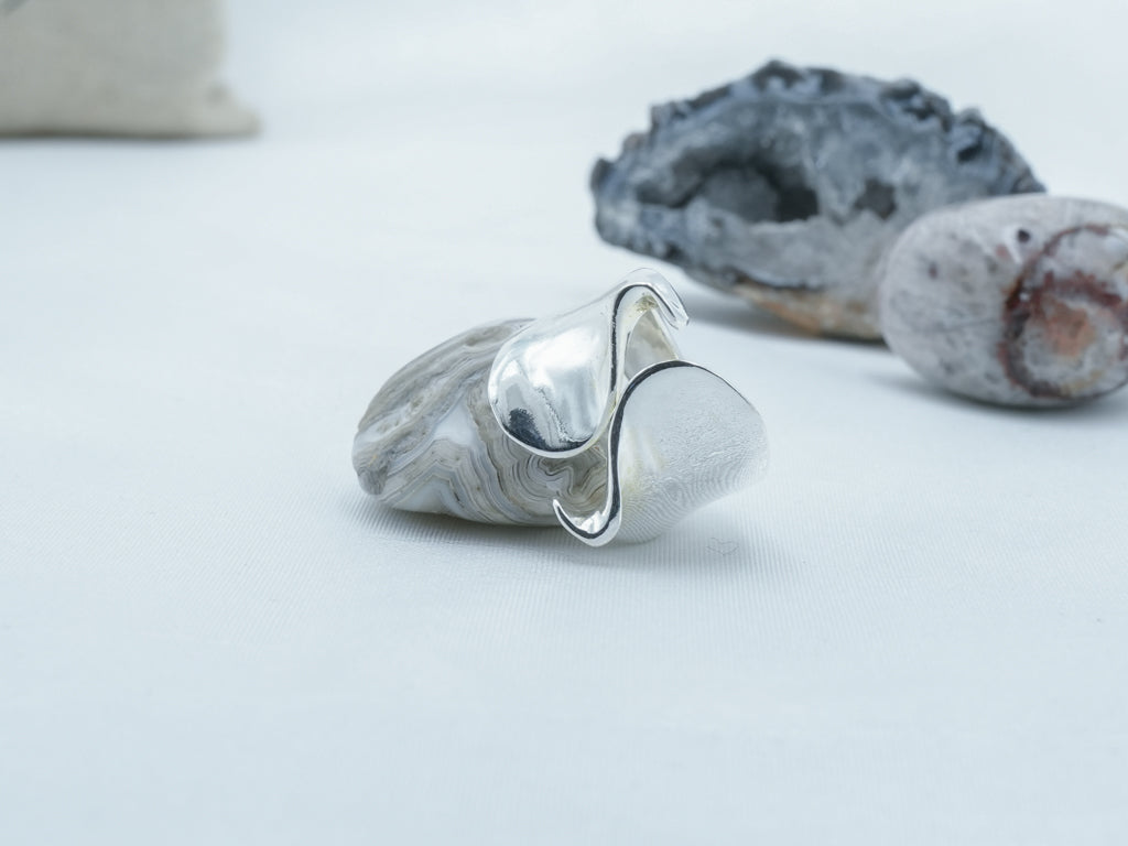 925 Sterling Silver Ribbon Inspired Ring