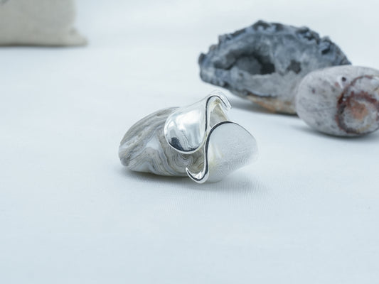 925 Sterling Silver Ribbon Inspired Ring