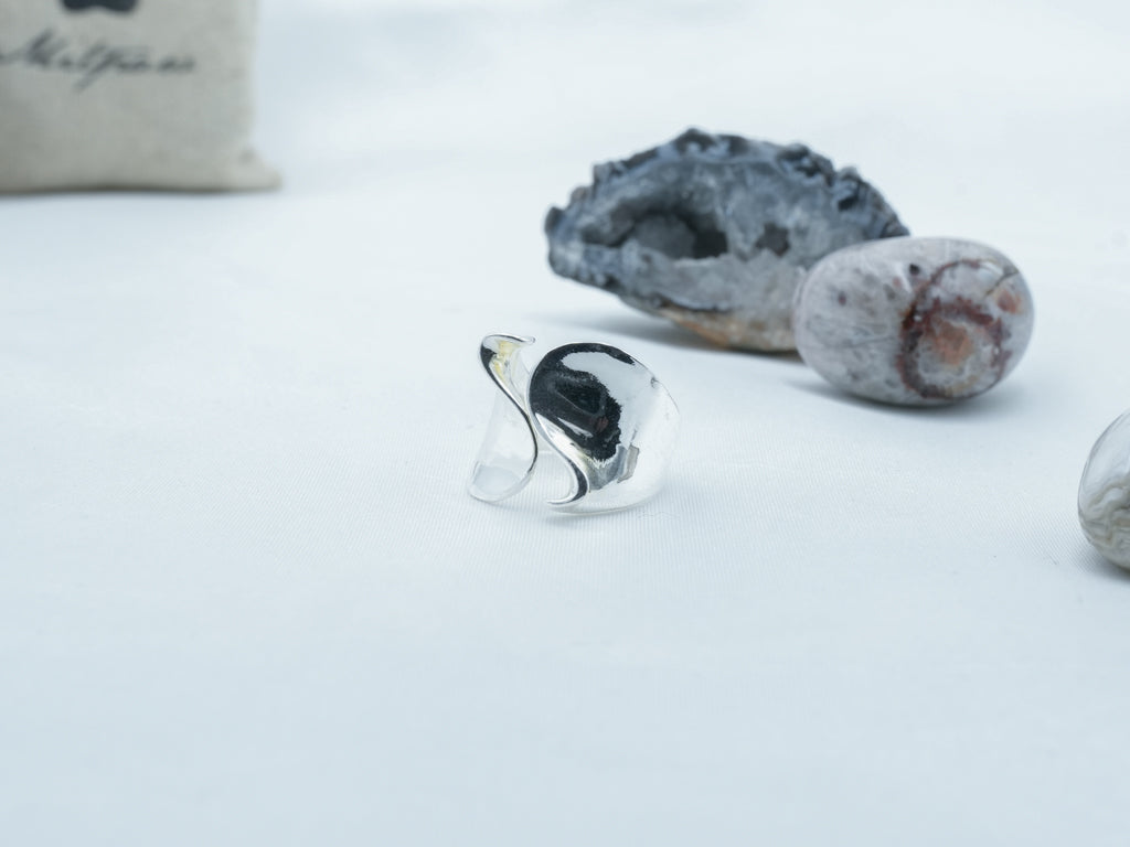 925 Sterling Silver Ribbon Inspired Ring