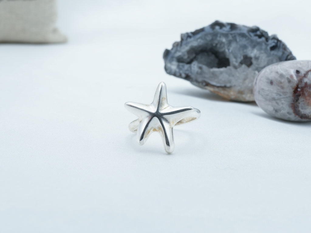 925 Sterling Silver Sea Star Inspired Ring