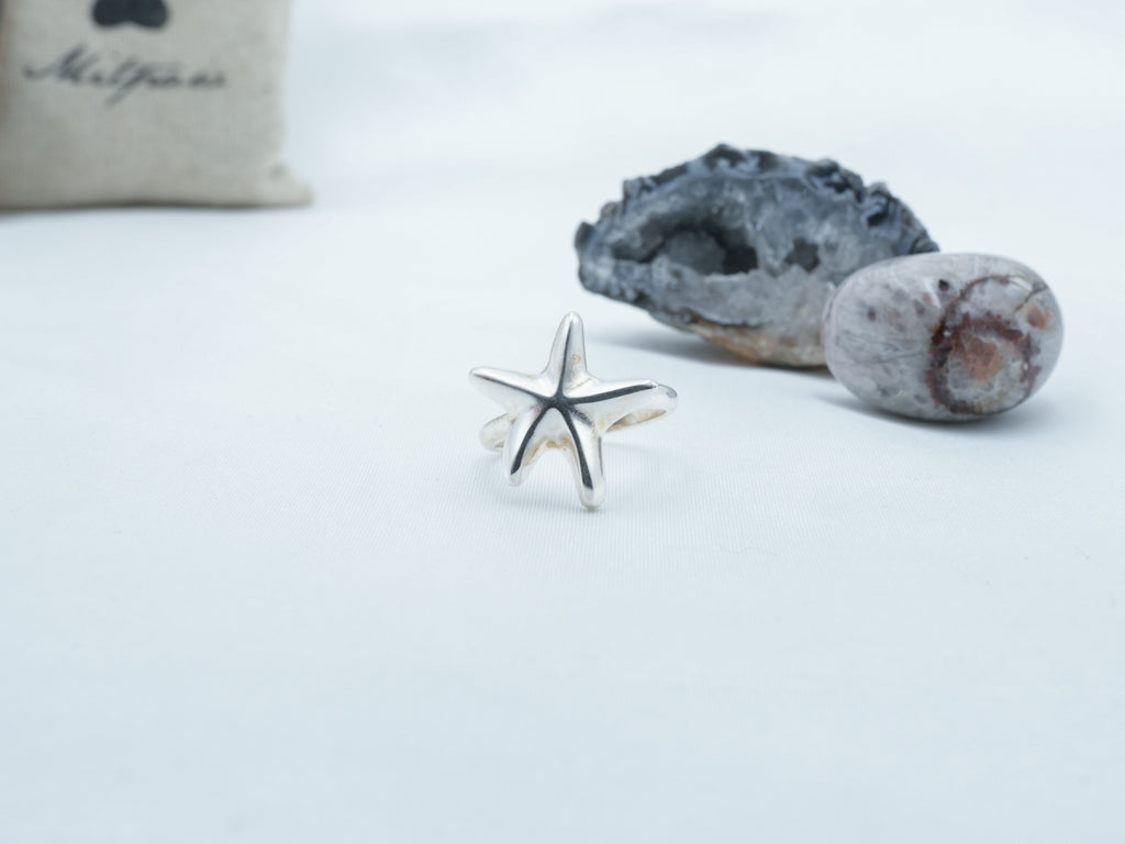 925 Sterling Silver Sea Star Inspired Ring