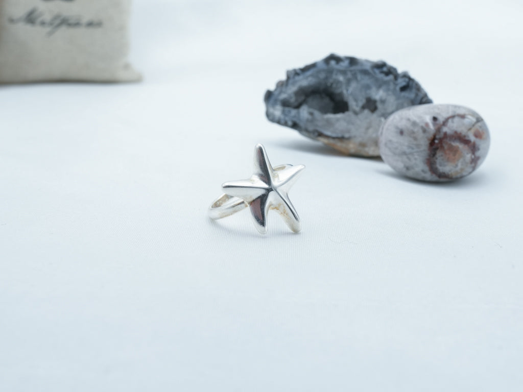925 Sterling Silver Sea Star Inspired Ring