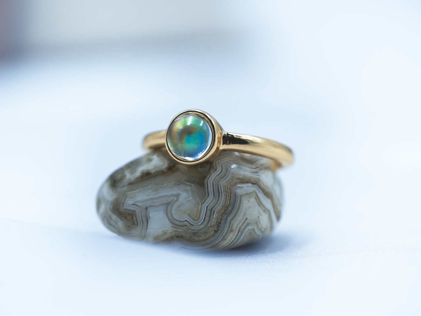 Gold Petite Circle Mood Ring