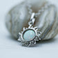 White Opal Sun Pendant Necklace – 925 Sterling Silver