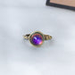 Antique Gold Plating Circle Stone Mood Ring