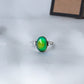 Antique Silver Plating Borderless Oval Stone Mood Ring