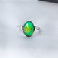 Antique Silver Plating Borderless Oval Stone Mood Ring
