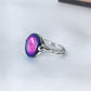 Antique Silver Plating Borderless Oval Stone Mood Ring