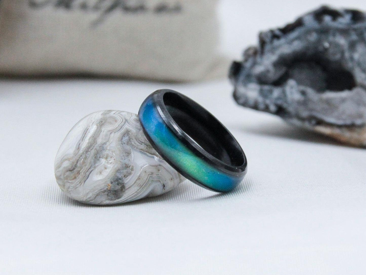 Black Stainless Steel Mood Ring