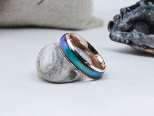 Rose Gold Stainless Steel Mood Ring