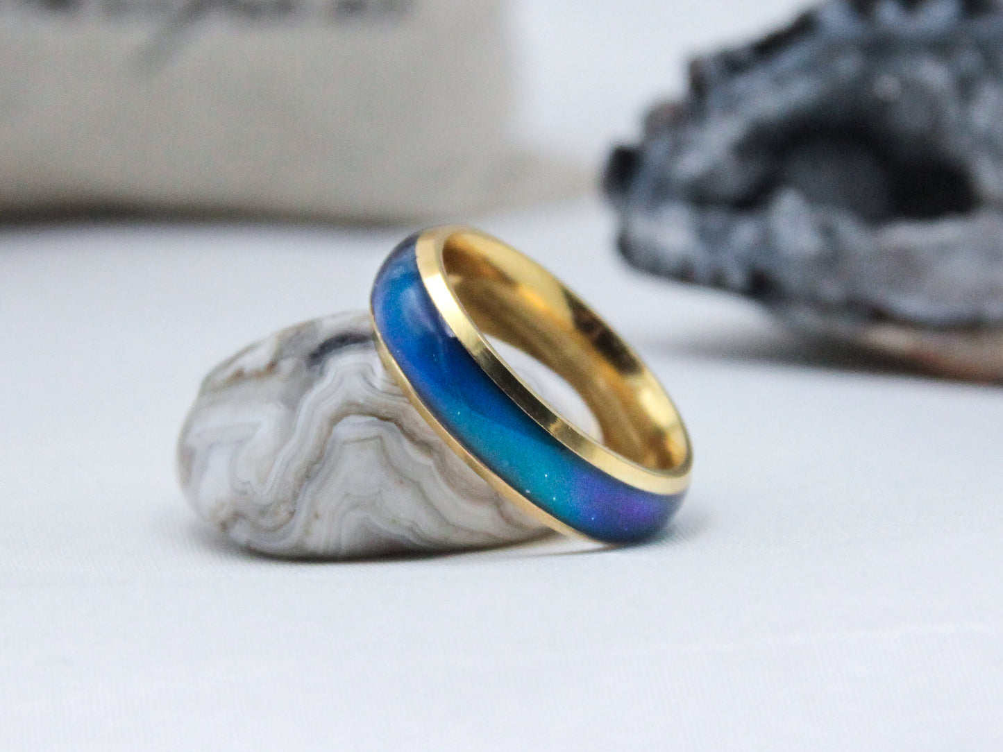 Gold Stainless Steel Mood Ring