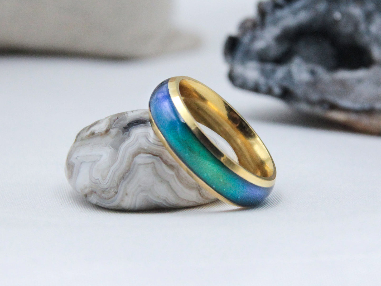 Gold Stainless Steel Mood Ring