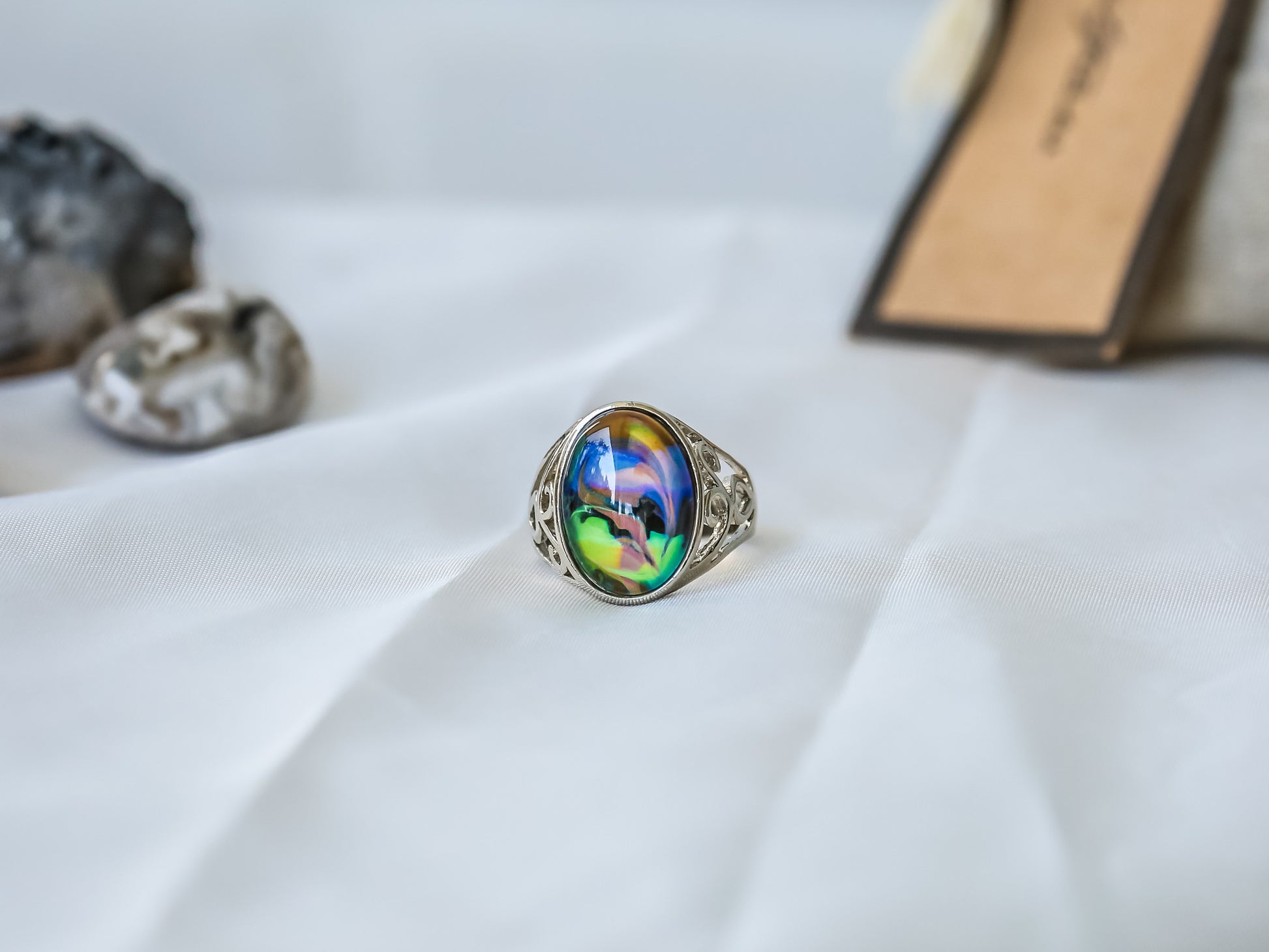 Limited Edition Opalescent Oval Stone Mood Ring.