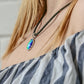 Bohemian Silver Water Drop Shaped Mood Pendant Necklace - Mitpaw