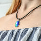 Bohemian Silver Oval Shaped Mood Pendant Necklace - Mitpaw