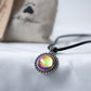 Bohemian Silver Circle Drop Shaped Mood Pendant Necklace - Mitpaw