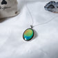 Oval Colour Changing Necklace with 925 Silver Chain - Mitpaw