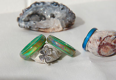 St. Patricks Day Special 2x Green Agate & Thin Colour Changing Mood Rings +More! - Mitpaw