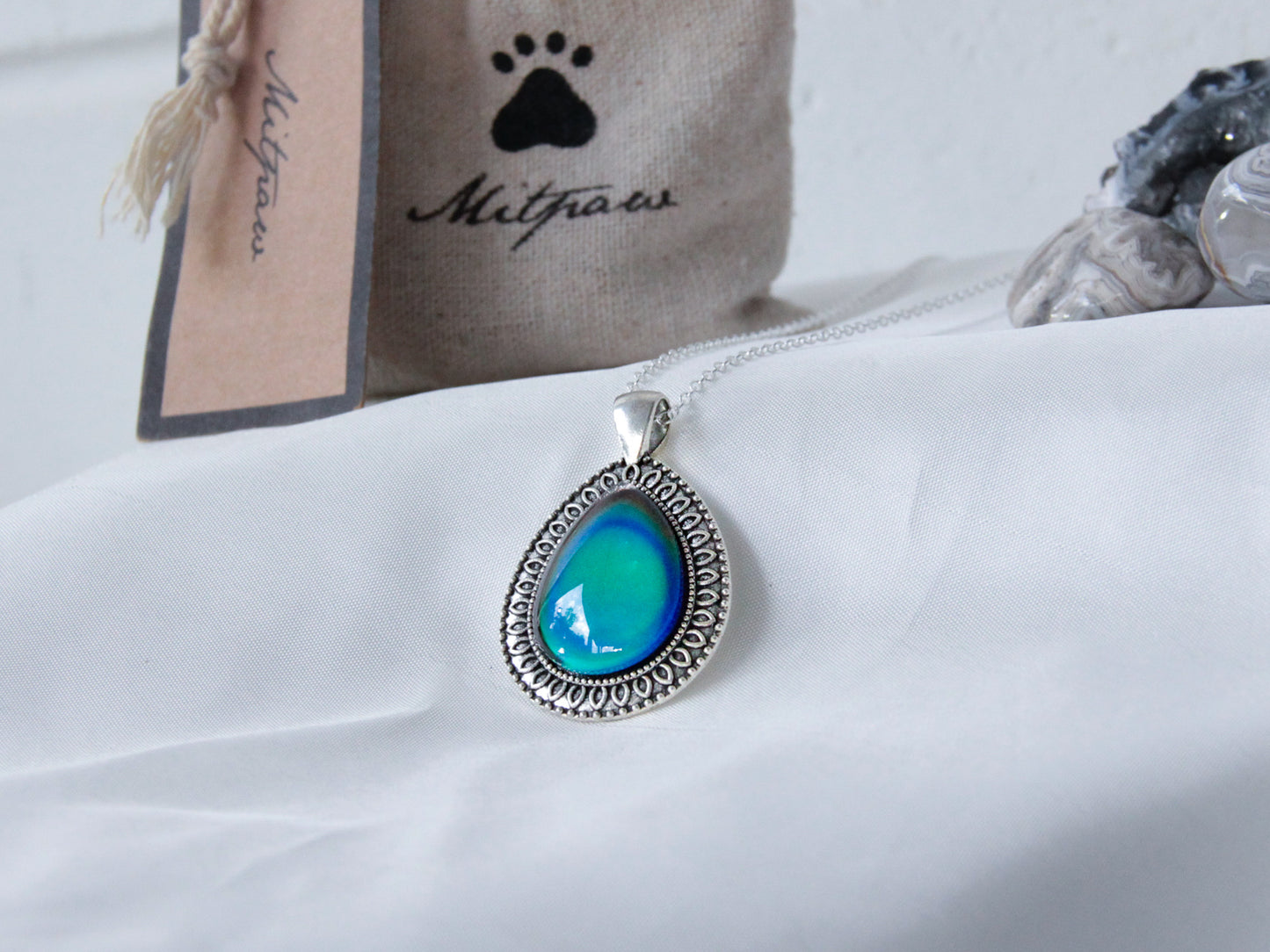 Iconic Water Drop Colour Changing Necklace with 925 Silver Chain - Mitpaw