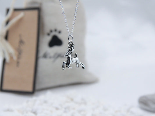 Silver Reindeer Pendant Necklace with 925 Silver Chain - Mitpaw