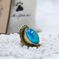 Antique Gold Plating Oval Stone Mood Ring.