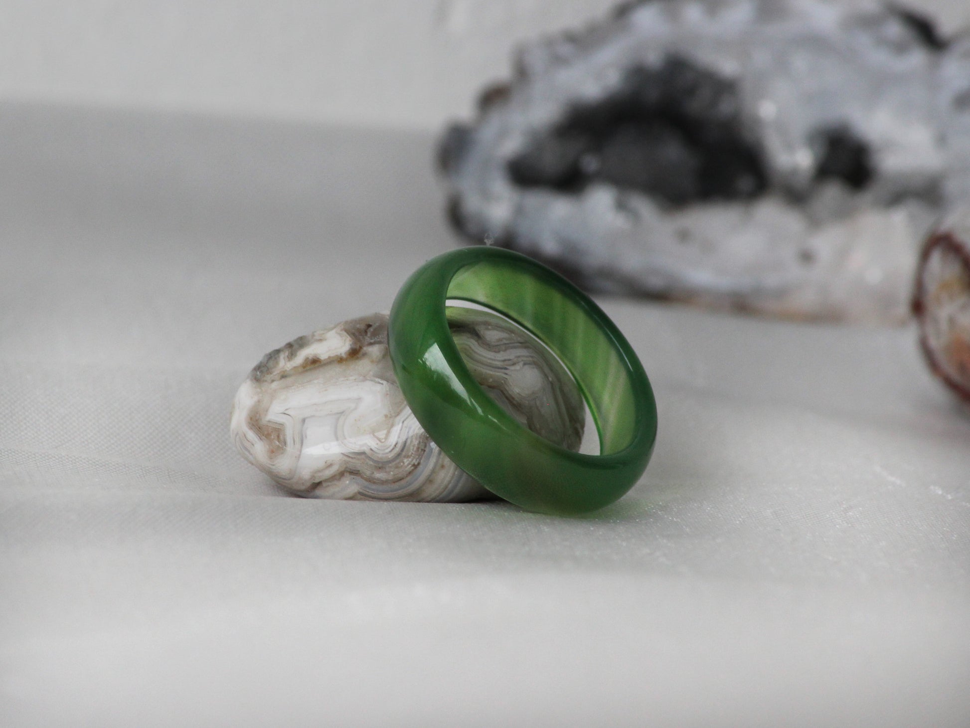Beautifully Coloured Agate Stone Rings + Free Gift bag - Mitpaw