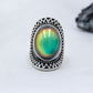 Antique Silver Plating Oval Stone Mood Ring.