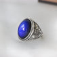 Antique Silver Plating Spiritual Oval Stone Mood Ring.