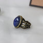 Antique Gold Plating Floral Oval Stone Mood Ring.