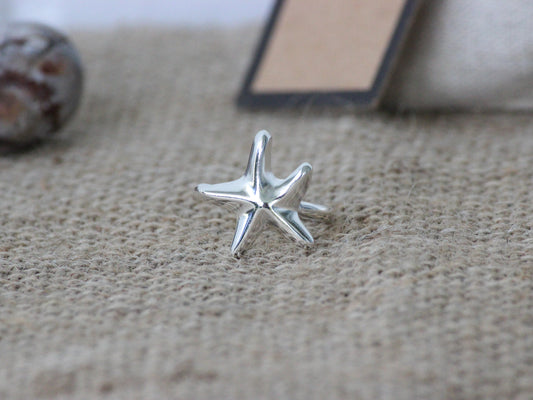 925 Sterling Silver Sea Star Inspired Ring.
