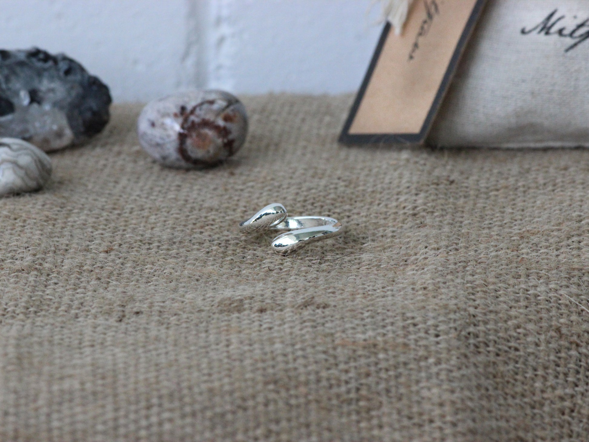 925 Sterling Silver Water Drop Inspired Ring.
