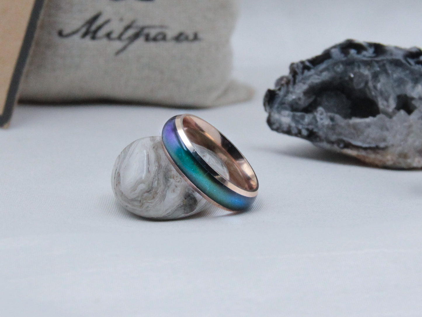 Rose Gold Stainless Steel Mood Ring